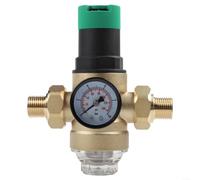 Messing Wasserdruckminderer 1/2 3/4 mit Manometer & Filter - Robuster Druckregler für Hausinstallationen(1/2/DN15)
