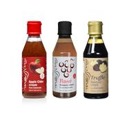 Messino Greek Balsamic Creams Set - Apple Cider, Truffle & Rosé, 3 x 250ml | Artisan Mediterranean Vinegars from Messinia | Naturally Flavored, Gourmet Dressings for Salads, Meat & Pasta