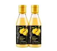 Messino Greek Lemon White Balsamic Cream, Pack of 2 x 250 ml (Total 500 ml) | Gourmet White Balsamic Glaze with Greek Lemons | No Added Sugar, Vegan-Friendly