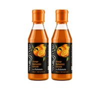 Messino Greek Orange Balsamic Cream - Fruity White Balsamic Glaze with Real Orange Juice | No Added Sugar | Vegan | Pack of 2 x 250 ml (500 ml Total)