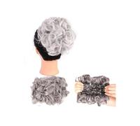 Messy Big Hair Bun Curly Chignon with Clips In Cover Ponytail Extension Synthetic wig Elegant or Chic Look(Silver Grey)
