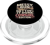 Messy Bun And Gettin It Done Cowgirl Edition PopSockets PopGrip for MagSafe