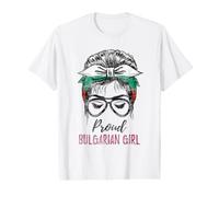 Messy Bun Bulgaria Flag Proud Bulgarian Girl Vintage Value Graphic T-Shirt