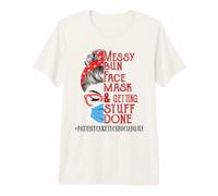 Messy Bun Face Mask Getting Stuff Patient Care Technician Premium T-Shirt