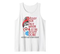 Messy Bun Face Mask Getting Stuff Patient Care Technician Tank Top