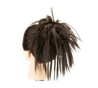 Messy Bun Hair 2pcs Messy Hair Bun Piece Updo Fake Scrunchies Extension Wavy Curly Hairpieces Ponytail Chignon Headband for Women Hair Bun Pieces for Women(Chocolate Brown)