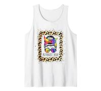 Messy Bun Hair Gymnast Mom Mother's Day Gymnastics Mama Tank Top