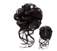 Messy Bun Hair Piece, Claw Clip Curly Wavy Hair Bun Updo Extensions, Styling Ponytail Holder Hairpieces Wigs for Dating Event Party Wedding Casual Occasions