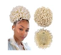 Messy Bun Hair Piece Dreadlock Bun Afro High Puff Drawstring Ponytail Hair Bun Hairpieces Faux Locs Clip In Ponytail Extensions Synthetic Hair Buns Pieces for Black Women Bun Extensions (Color : L