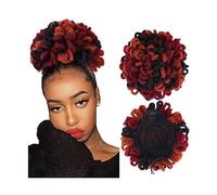 Messy Bun Hair Piece Dreadlock Bun Afro High Puff Drawstring Ponytail Hair Bun Hairpieces Faux Locs Clip In Ponytail Extensions Synthetic Hair Buns Pieces for Black Women Bun Extensions (Color : L