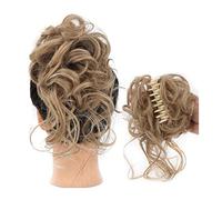 Messy Bun Hair Piece for Women 1-Pack Messy Curly Bun Hair Hoop Extension Synthetic Curly Wavy Claw Clip Hair Piece Donut Bun Female Hair Extensions Hair Extensions Hair Scrunchies(06)