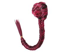 Messy Bun Hair Piece for Women 20 Inch Fishbone Braid Ponytail Hair Extensions Synthetic Bun with Drawstring Comb Braided Hair Bun Piece(Burg)