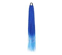 Messy Bun Hair Piece for Women 24 Inch Braided Ponytail Multicolor Braid Extensions Rainbow Hair Synthetic Wigs with Elastic Bands Hair Bun Piece(Mobre Blue)