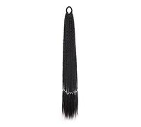 Messy Bun Hair Piece for Women 24 Inch Braided Ponytail Multicolor Braid Extensions Rainbow Hair Synthetic Wigs with Elastic Bands Hair Bun Piece(A1B)