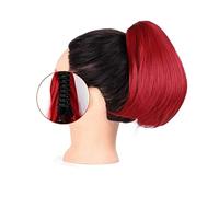 Messy Bun Hair Piece for Women 8 Inch Short Straight Ponytail Hair Extension Synthetic Drawstring Claw Clip for Women Wigs Hair Bun Piece(04)