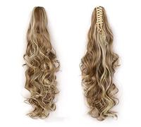 Messy Bun Hair Piece for Women Long Wavy Ponytail Big Claw Clip Wave Hair Clip Hair Extension Fashion Synthetic Heat Resistant Ponytail Women's Wig Hair Extensions Hair Scrunchies(06)