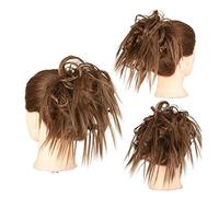 Messy Bun Hair Piece for Women Messy Bun Synthetic Curly Wavy Hair Circle Ponytail Slices with Elastic Rubber Band Extensions for Women Hair Bun Piece(Q17 6A-30)