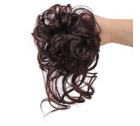 Messy Bun Hair Piece for Women,Natural Fluffy Donut Updo with Elastic Band,Lightweight Ponytail Extension Hair Pieces for Daily Wear Elegant or Chic Look(Dark Auburn)