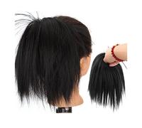 Messy Bun Hair Piece for Women Short Ponytail Extensions Synthetic Straight Hair Bun with Elastic Band Accessories Women Wig Hair Bun Piece(A)