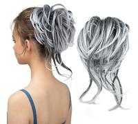 Messy Bun Hair Piece for Women Synthetic Messy Bun with Elastic Rubber Band Wig Curls Scratch Ponytail Extensions Hair Donut Wigs for Women Hair Bun Piece(1B 171T1001)