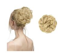 Messy Bun Hair Piece Large Wavy Curly Hair Bun Scrunchie Elastic Hairband Updo Hairpiece Ponytail Extensions Styling Accessories for Women Daily Wedding (Golden Blonde)