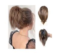 messy bun hair piece Messy Bun Hair Piece, 12" Claw Clip Synthetic Straight Ponytail Hair Extensions bun hair pieces for women(8-27)