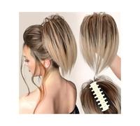 messy bun hair piece Messy Bun Hair Piece Synthetic Fibre Claw Clip Short Straight Ponytail Extension Tousled Updo Hairpiece bun hair pieces for women(12H24)