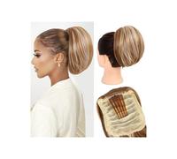 messy bun hair piece Synthetic Hair Bun Chignon Updo Elastic Drawstring Short Ponytail Hairpiece Comb Clip in Hair Extensions bun hair pieces for women(27H613)