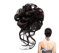 Messy Bun Hair Piece | Wavy Curly Fake Hair Bun Extensions Ponytail Hairpieces | Volume Style Claw Ponytail Holder Hairpieces for Girls Ladies Bride Girlfriend
