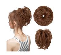Messy Bun Hair Piece Wavy Curly Scrunchies Synthetic Chignon Ponytail Hair Extensions Thick Updo Hairpieces for Women Elegant or Chic Look(Copper auburn)