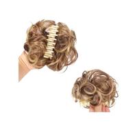 Messy Bun Hair Piece Wavy Curly Synthetic Hair Bun Extensions with Claw Clip, Natural Looking Tousled Chignon for Women Girls Elegant or Chic Look(12H24)