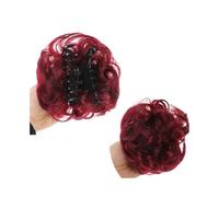 Messy Bun Hair Piece Wavy Curly Synthetic Hair Bun Extensions with Claw Clip, Natural Looking Tousled Chignon for Women Girls Elegant or Chic Look(99J)