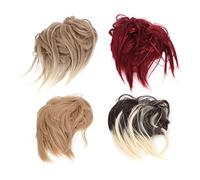 Messy Bun Hairpiece 4PCS Women Fluffy Ponytail Scrunchies Hairpieces Stylish Beautiful Elastic Add Volume for Parties Proms Wedding High Temperature Synthetic Hair Different