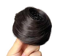 Messy Bun Hairpiece Synthetic Clip-In High Chignon Ponytail Extensions Fluffy Donut Updo Pieces Scrunchies for Women(Style B,Dark Brown)