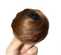 Messy Bun Hairpiece Synthetic Clip-In High Chignon Ponytail Extensions Fluffy Donut Updo Pieces Scrunchies for Women(Style B,Dark Brown)