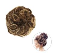 Messy Bun Hairpieces 1 Piece Round Hair Ponytail Donut Hair Bun Hair Accessories for Women Synthetic Messy Curly Wavy Scrunchie Chignon with Elastic Band Wrap Bun Ha