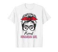Messy Bun Hungary Flag Proud Hungarian Girl Value Graphic T-Shirt