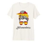 Messy Bun Lady Formentera Ibiza Spain Premium T-Shirt