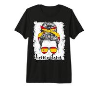 Messy Bun Lady Formentera Ibiza Spain Premium T-Shirt