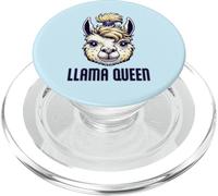 Messy Bun Llama Queen Women Funny Llama Lovers PopSockets PopGrip for MagSafe