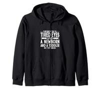 Messy Bun Mom - newborn and a toddler Zip Hoodie