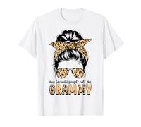 Messy Bun Mother's Day My Favorite People Call Me Grammy T-Shirt