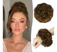 Messy Bun Piece 100% Human Messy Rose Bun for Women Real Scrunchies Updo Hairpieces Chignon Extension（Blonde Mixed Dark Blonde）