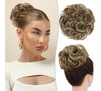 Messy Bun Piece 100% Human Messy Rose Bun for Women Real Scrunchies Updo Hairpieces Chignon Extension（Blonde Mixed Dark Blonde）