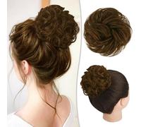 Messy Bun Piece 100% Human Messy Rose Bun for Women Real Scrunchies Updo Hairpieces Chignon Extension（Blonde Mixed Dark Blonde）