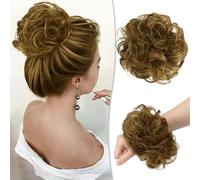 Messy Bun Piece 100% Human Messy Rose Bun for Women Real Scrunchies Updo Hairpieces Chignon Extension（Blonde Mixed Dark Blonde）