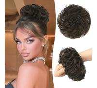 Messy Bun Piece 100% Human Messy Rose Bun for Women Real Scrunchies Updo Hairpieces Chignon Extension（Blonde Mixed Dark Blonde）
