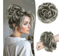 Messy Bun Piece 100% Human Messy Rose Bun for Women Real Scrunchies Updo Hairpieces Chignon Extension（Blonde Mixed Dark Blonde）