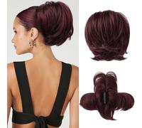 Messy Bun Piece,Clip Bun Short Ponytail Extension with Bendable Metal Wire Fake Bun Pieces for Women-Light Blonde