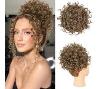 Messy Bun Pieces Scrunchies Tousled Updo Elastic Bun Piece Synthetic Donut Updo Hairpieces Bun Extensions Updo Ponytail Chignons(Black)